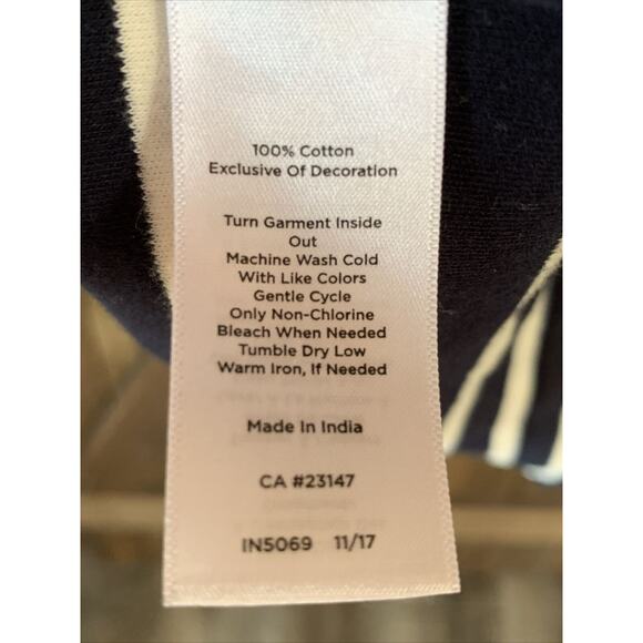 Talbots Embroidered Neckline Shift Dress Womens Size M Navy White - Picture 7 of 9